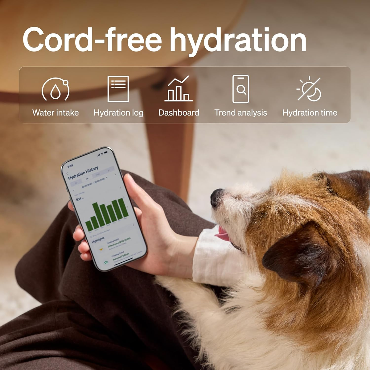 Smart Stainless Steel Dog Water Fountain 3L with App