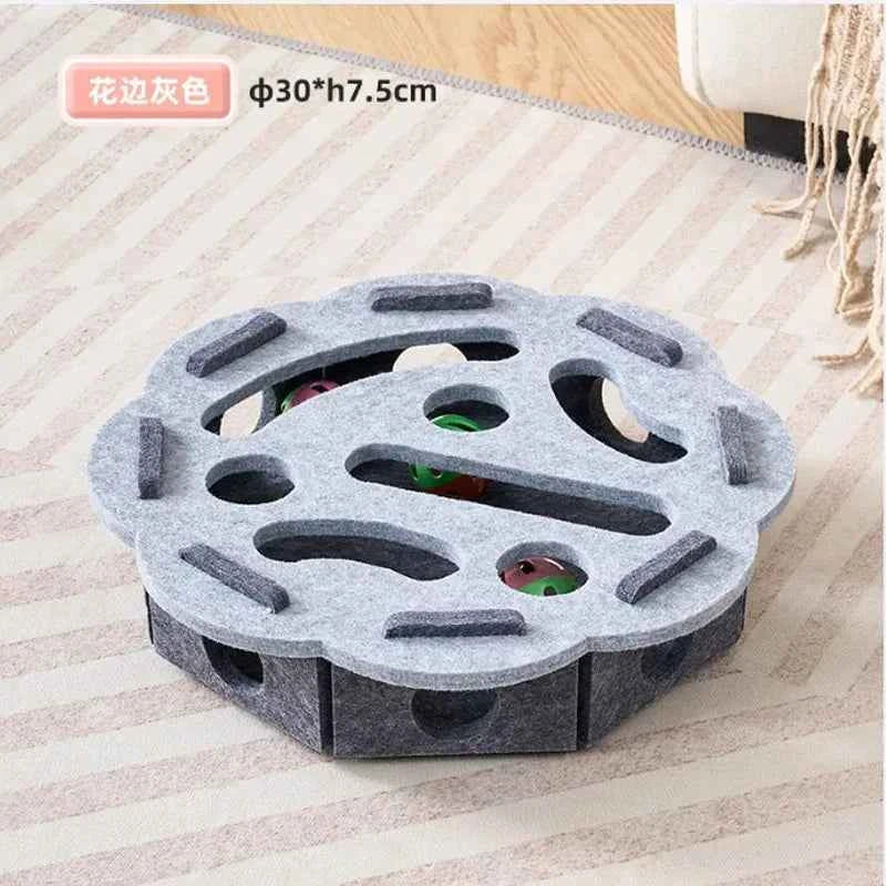 Interactive Cat Puzzle Toy with Sisal Scratching Post