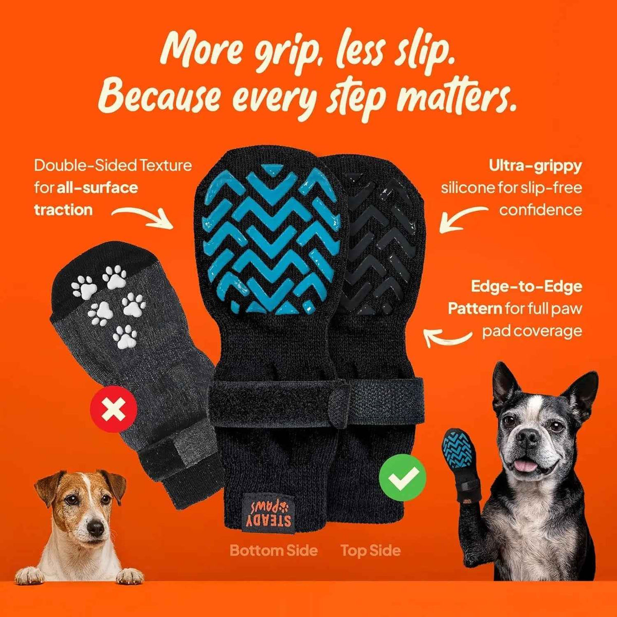 Anti-Slip Dog Socks with Straps, Breathable 4-Pack