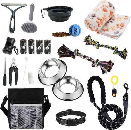 Luxe 22-Piece Puppy Starter Kit–Training & Care Essentials for New Dog Owners