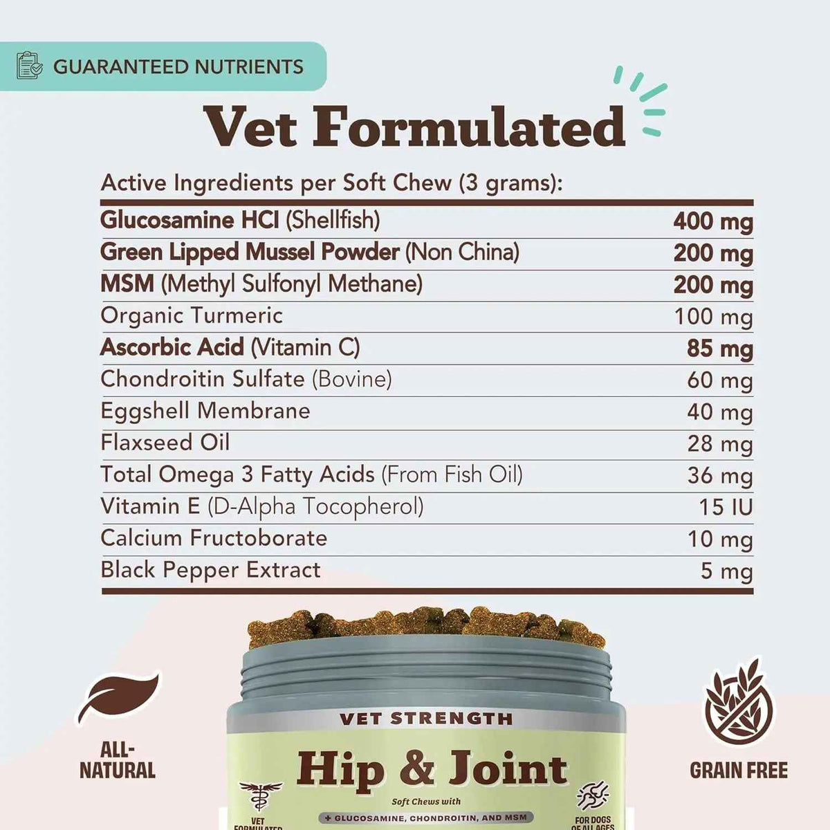 Natural Dog Company Hip & Joint Chews & Liquid Formula for Senior Dogs 90 Ct