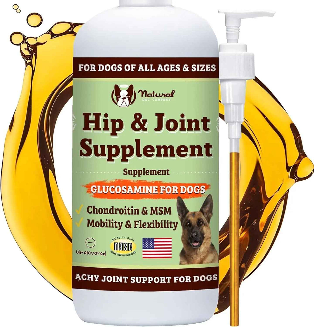 Natural Dog Company Hip & Joint Chews & Liquid Formula for Senior Dogs 90 Ct