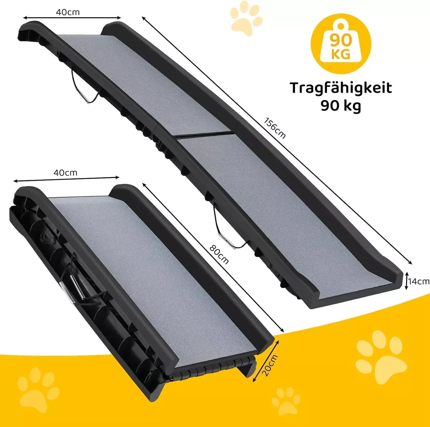 Folding Pet Ramp - 156cm Portable Car Ramp for Dogs