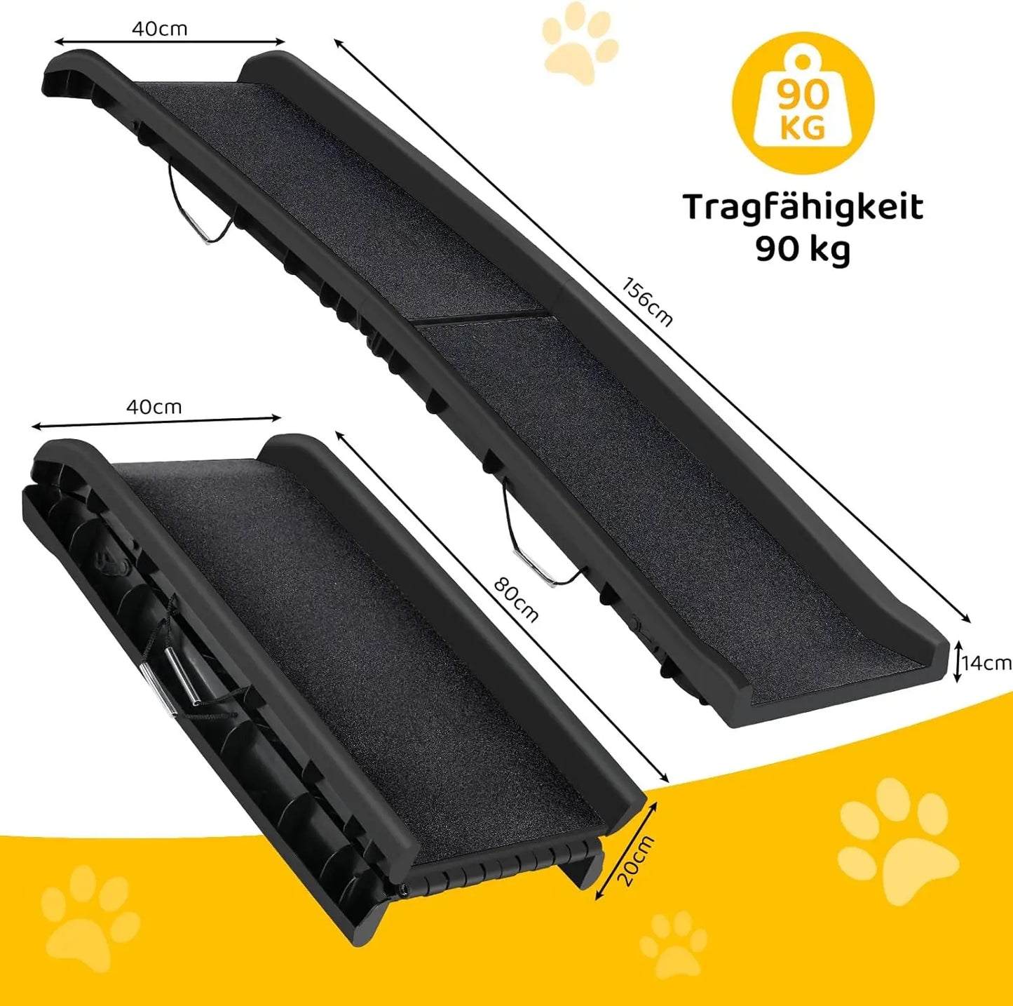 Folding Pet Ramp - 156cm Portable Car Ramp for Dogs