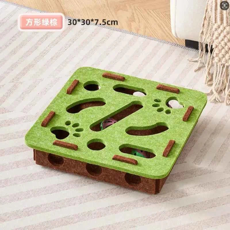 Interactive Cat Puzzle Toy with Sisal Scratching Post