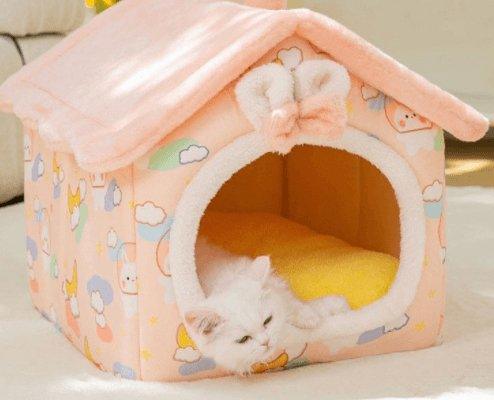 Cozyfold Pet House - Foldable Winter Cave Bed for Dogs & Cats