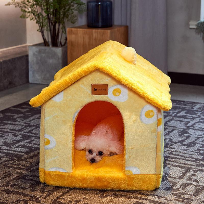 Cozyfold Pet House - Foldable Winter Cave Bed for Dogs & Cats