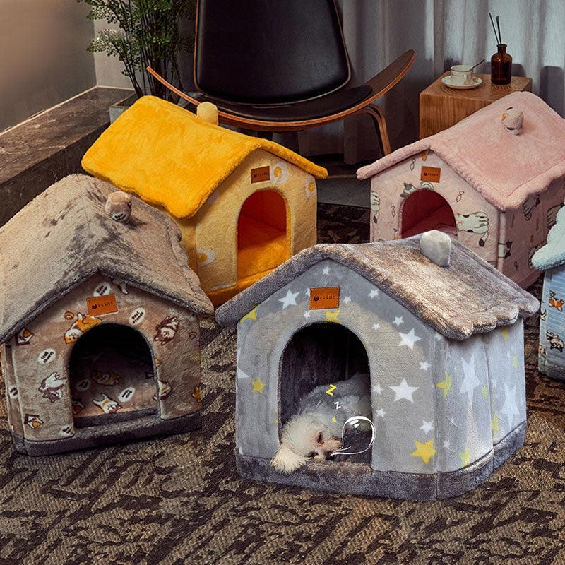 Cozyfold Pet House - Foldable Winter Cave Bed for Dogs & Cats