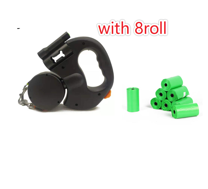 Retractable Dog Leash For Small Dogs Reflective Dual Pet Leash Lead 360 Swivel No Double Dog Walking Leash With Lights Pet